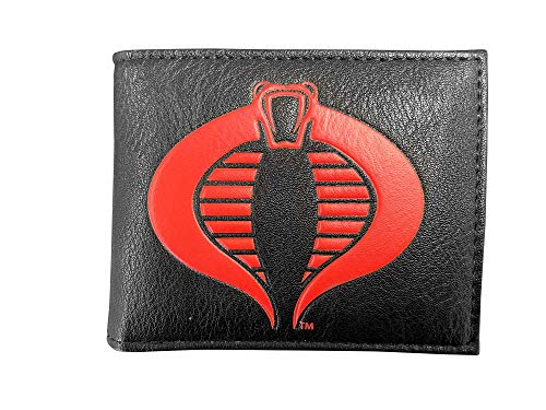 G.I. Joe Faux Leather Bifold Wallet with Cobra Commander Symbol Front Pocket Slim Credit Card Wallet for Men Women