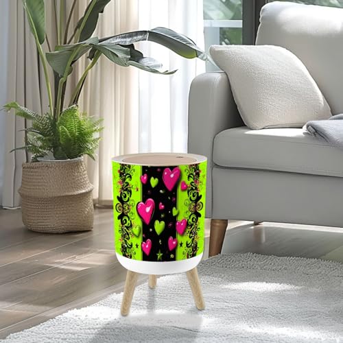 Caneca de basura pequeña con tapa de 7 litros color neón miniatura 2