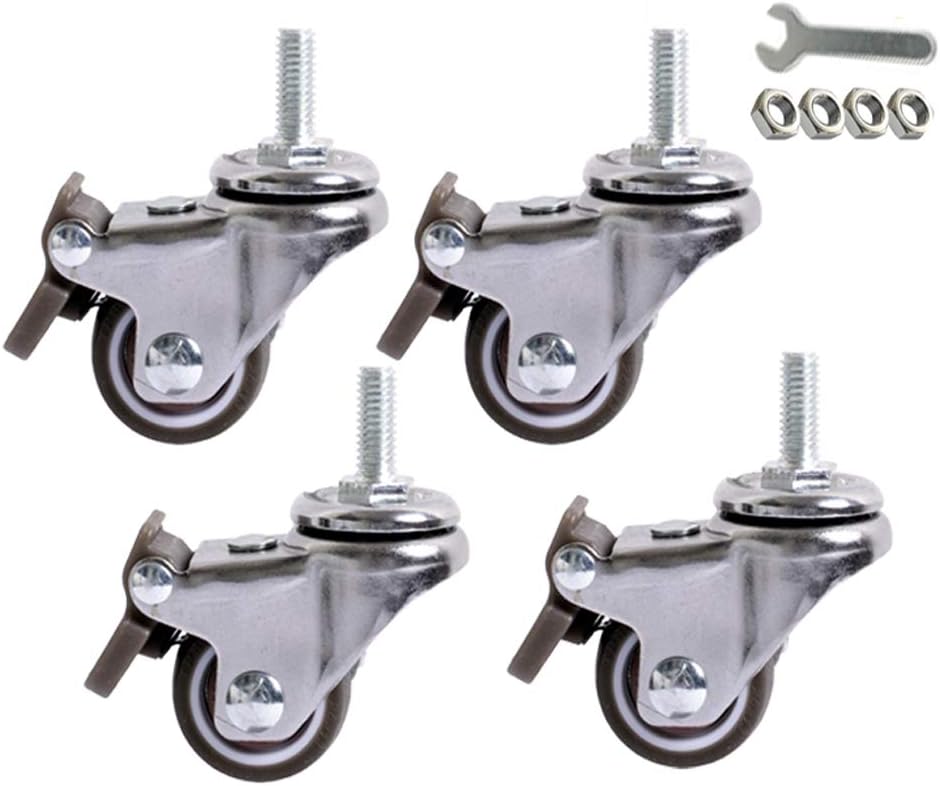 Furniture Caster,Swivel Castor Wheel,Office Chair Wheel,1/1.5/2 inch,360° Rotation,Suitable for Small Furniture,Brake-2 inch/M8