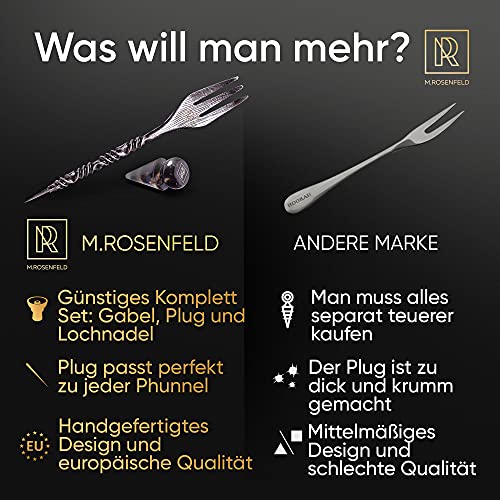 M. ROSENFELD Shisha Gabel Stecher Set – mit Phunnel Stopfen Hochwertiges Shisha Set mit Tabakgabel Lochstecher Phunnel… – Bild 6