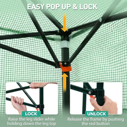 Image of EAGLE PEAK 6x4 Easy Setup Small Pop Up Greenhouse, Clear /Green