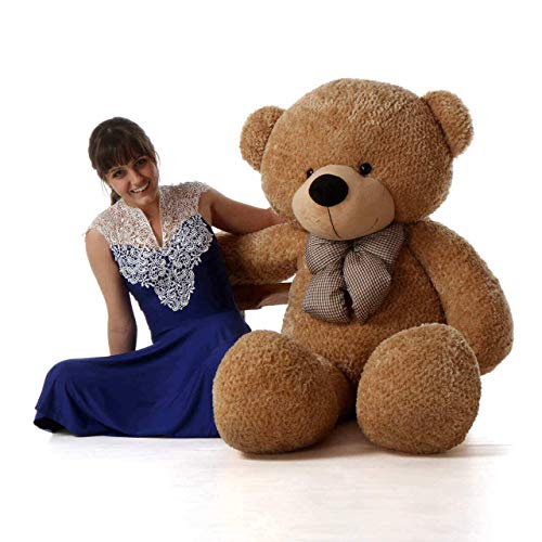Image of HUG 'n' FEEL SOFT TOYS Long Soft Lovable Huggable Cute Giant Life Washable Child Safe Teddy Bear Plush & Stuffed Toys (5 Feet, Brown)