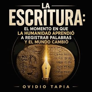 Diseño de la portada del título La escritura: El momento en que la humanidad aprendi&oacute; a registrar palabras y el mundo 