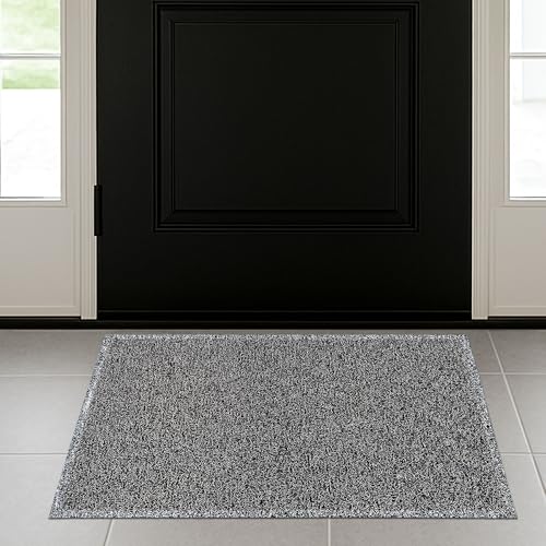Ultralux strapazierfähige Schmutzfangmatte, rutschfeste wasserdichte Eingangsmatte 60 x 40cm langlebige Vinyl-Abstreifer-Fußmatte als Schlamm & Staubbarriere für Innen & Außenbereich, Schwarz & Weiß