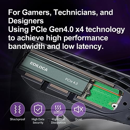 Ediloca EN760 SSD with Heatsink 2TB PCIe Gen4, NVMe M.2 2280, 3D