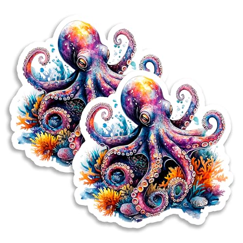 Imanes decorativos de vinilo octopus 4 pulgadas 2 pack miniatura 1
