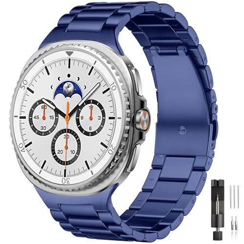 Lerobo Stainless Steel Band Compatible with Samsung Galaxy Watch 8 7 6 5 4 FE 40mm 44mm 45mm/Galaxy Watch 8 Classic 6 4 Classic 43mm 47mm 42mm 46mm, 20mm Metal Replacement Band for Men Women