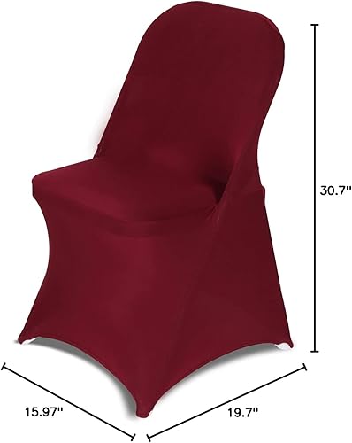 Vista 32 de HAINARverS Fundas para sillas plegables de elastano elástico, 30 unidades, protector universal para sillas para bodas, fiestas, banquetes