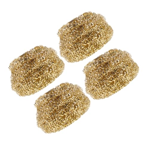 SOLUSTRE 4pcs Soldering Iron Cleaning Ball Soldering Iron Tip Cleaner Kit Soldering Cleaning Coil Tip Cleaner Cleaning Ball Iron Tip Cleaner Cleaner Copper Golden