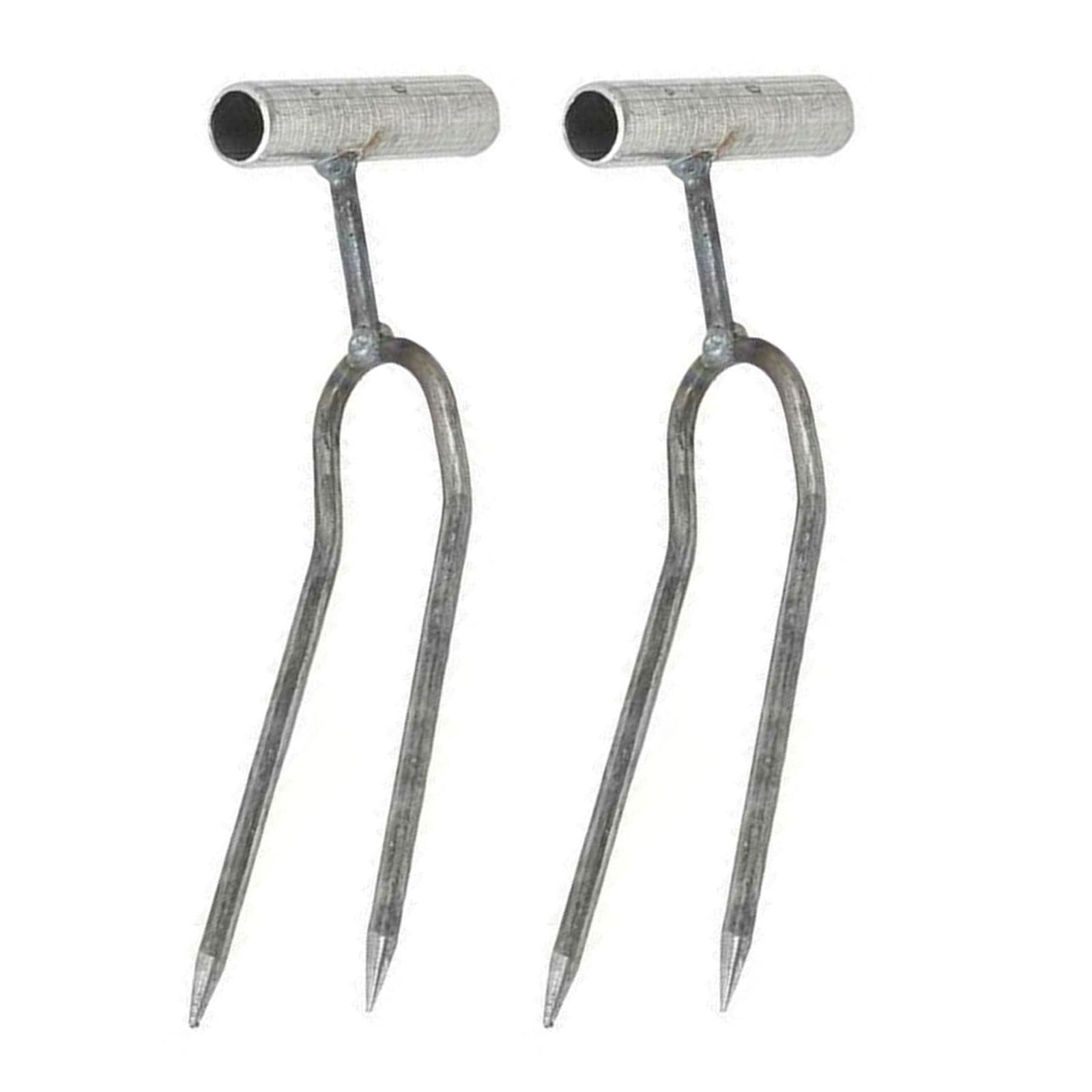 Premium Root Rakes Iron Handheld Cultivator with Two Prongs for Efficient Soil Loosening and Plant Care Garden Rakes