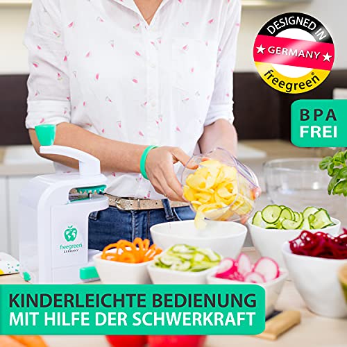 freegreen® GERMANY Spiralschneider mit Auffangbehälter [inkl. Kochbuch] I Ein Zoodle Maker… – Ansicht 5