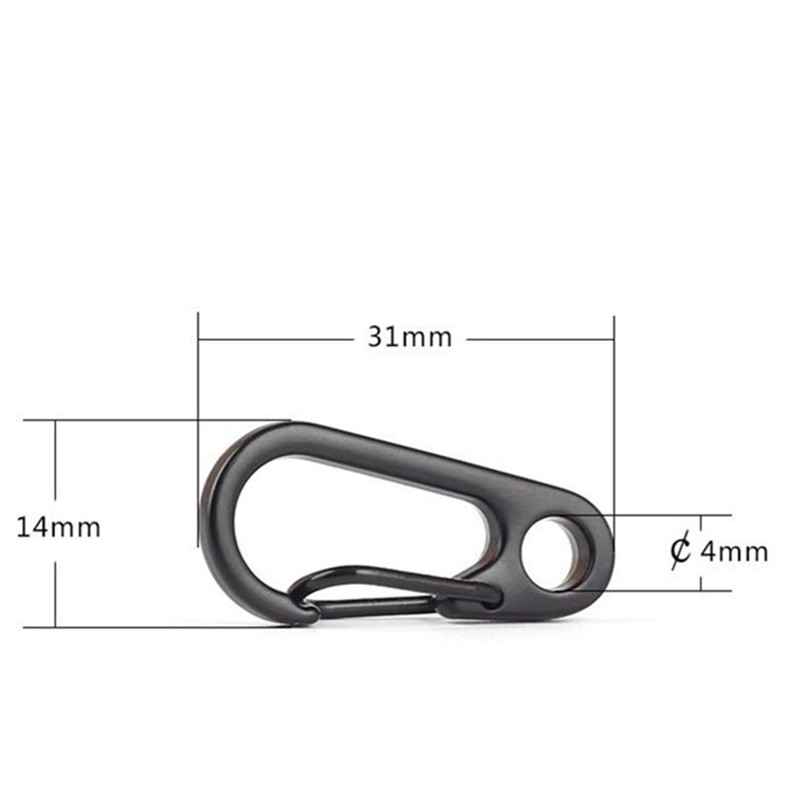 10 pezzi/lotto Mini chiusure a molla for zaini, moschettoni da arrampicata, portachiavi EDC, ganci for bottiglie campeggio, fibbie in paracord for borse