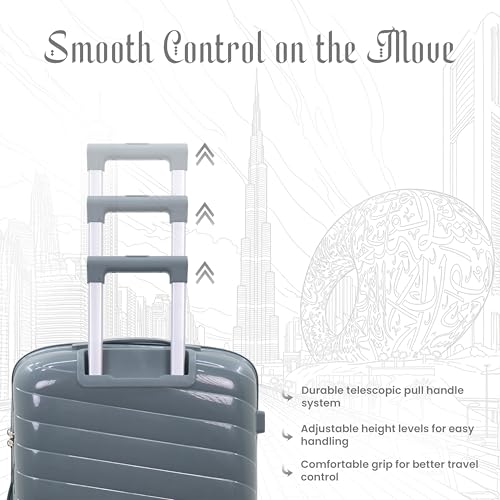 Image of Sarjah Polypropylene Suitcase Trolley Bag | Durable Hard Shell | TSA-Type Lock, 360 Dual Spinner Wheels, Aviation-Grade Telescopic Handle, Matte-Gloss Finish