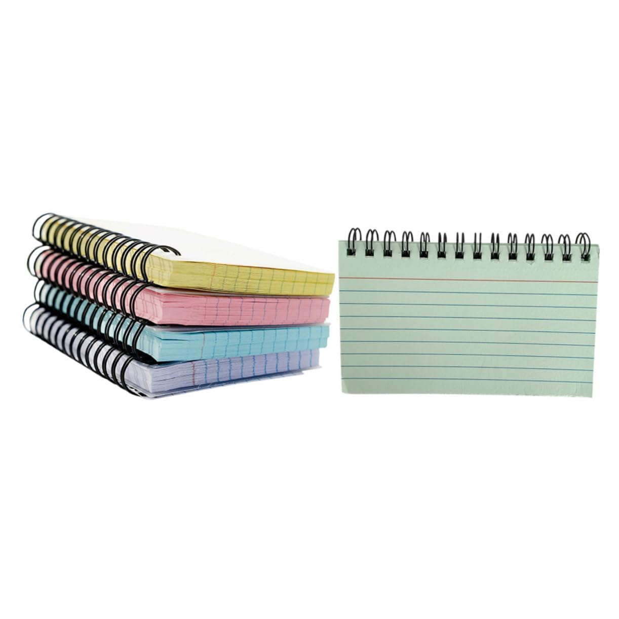 Bloc-notes portable déchirable 5 couleurs avec couverture de protection en plastique souple - 8