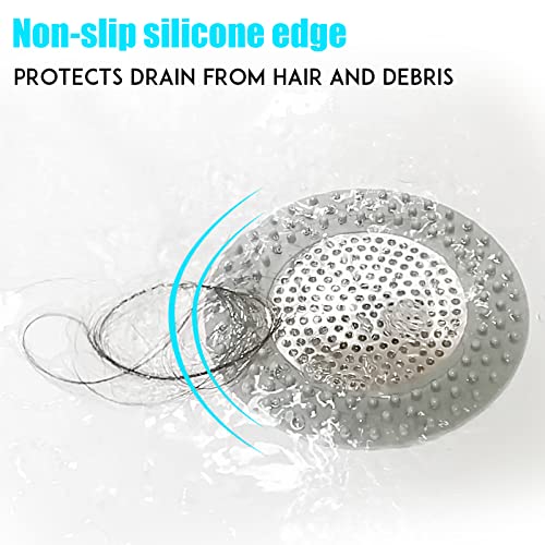 image for LATIBELL Shower Drain Hair Catcher/Shower Drain Cover/Tub Drain Hair C