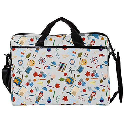 Bolso bandolera para portátil de 14 a 15,4 pulgadas con diseño de equipo de enseñanza