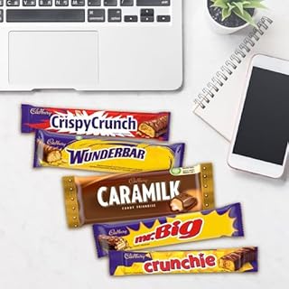 CADBURY 18 Full size Chocolatey Candy Bars, Variety Pack, Wunderbar, Caramilk, Mr. Big, Crunchie, Crispy Crunch, Gift Pack, 880 g