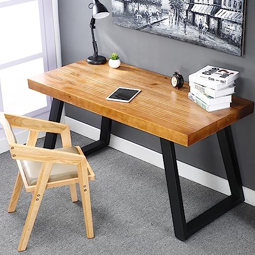 Bureau d'ordinateur en bois massif 39 pouces style industriel - 4