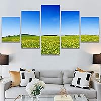 SIGNWIN 5 Panel Canvas Wall Art Modern Art Multicolor Nature Photography Relax/Calm Romantics Waterfall for Home Decorations Ready to Hang - 60