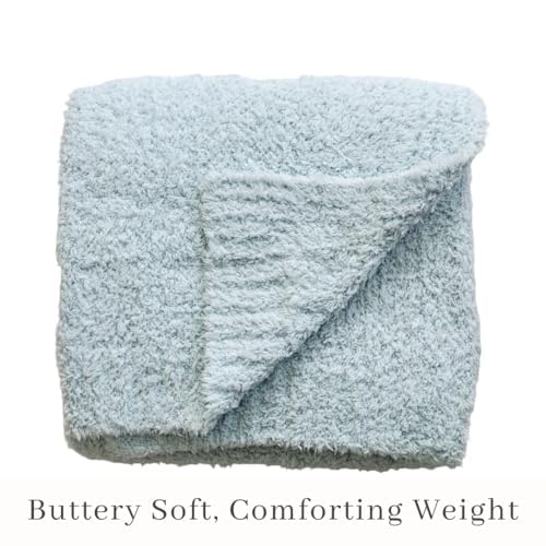 Image of SARANONI Bamboni Luxury Baby Blanket | Cozy & Soft Plush Receiving Blankets | Perfect for Girls & Infant Baby Boy Blankets | Sky Blue - 30 inch x 40 inch