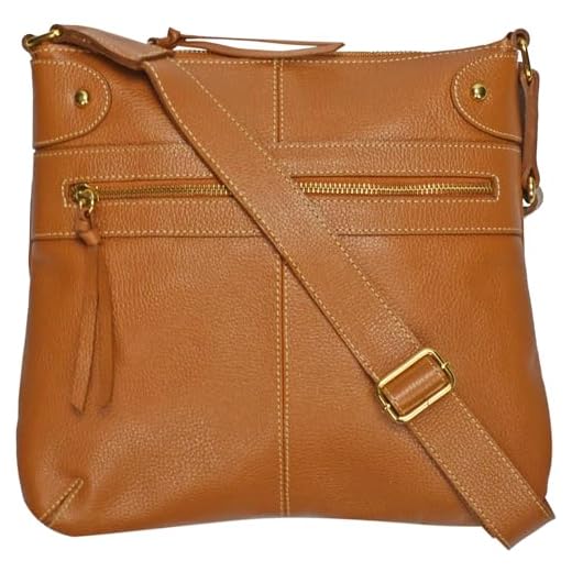 Bolsa Transversal Tiracolo Feminina em Couro Legítimo (Caramelo)