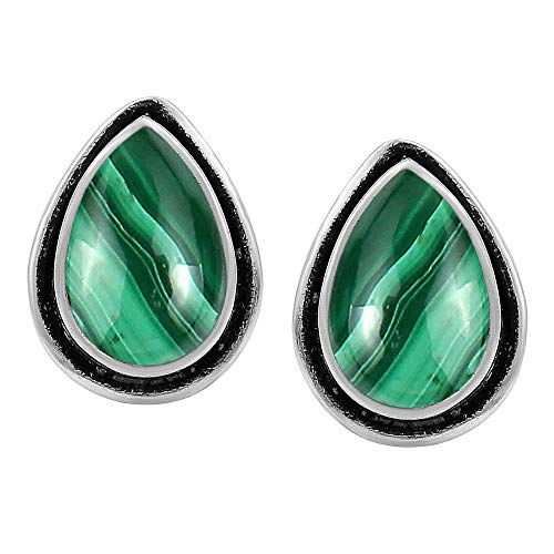 Natural Malachite Stud Earrings Jewelry For Women 925 Silver Overlay Handmade stud earrings