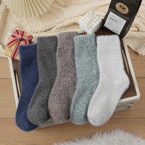 Image of SISOSOCK Fuzzy Cozy Warm Socks for Women-Winter Home Thick Wool Soft Sleeping Socks-Perfect Gifts for Women