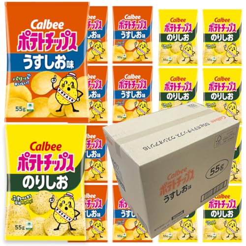 カルビー ポテトチップス レギュラー サイズ 2種類 詰め合わせ 16袋( うすしお / のりしお ) ポテチ お菓子 おかし 大量 スナック おつまみ ジャガイモ じゃがいも まとめ買い [DA075us]