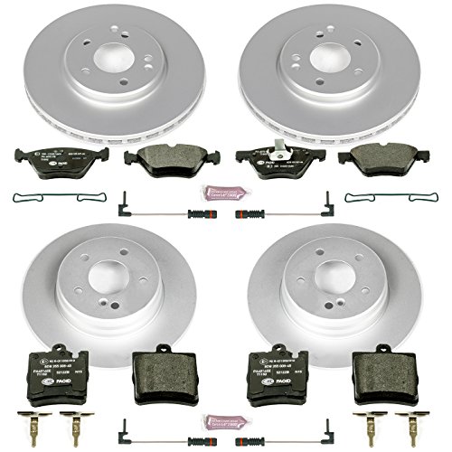 Image of PowerStop Euro-Stop Fully Coated Front and Rear Brake Kit For Mercedes-Benz CLK320 2000-02 |CLK430 2000-03 |E300 1998-99 |E320 1996-02 - ECE-R90 Certified Brake Pads + Disc Rotor Upgrade, ESK2786