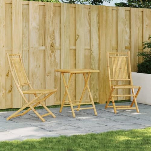 ZEYUAN Juego de Mesa y sillas de jardín 3 Piezas bambú, Conjunto Mesa Y Sillas Jardin, Mesa Y Sillas Terraza, Muebles Jardin Exterior, Conjuntos De Muebles De Jardín   3278525