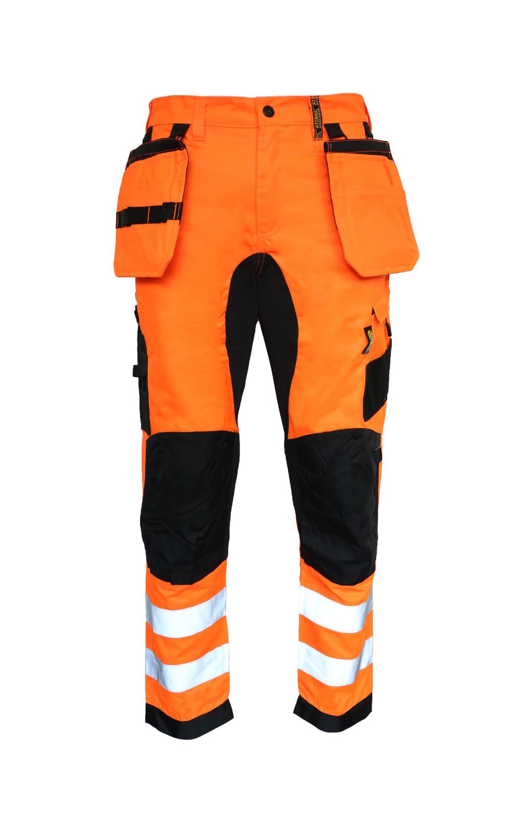 Spodnie robocze Slim Fit Stretch Hi-Vis ze zdejmowanymi kieszeniami na kaburę i kieszeniami na kolana | Nowoczesne spodnie robocze o kontrastowym kroju o wysokiej widoczności