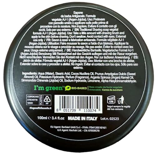 Image of The Goodfellas' Smile, SAVAGE (Bergamot & Lemon), Luxury Italian Shaving Soap, Formulated for Use with A Shaving Brush, Made in Italy