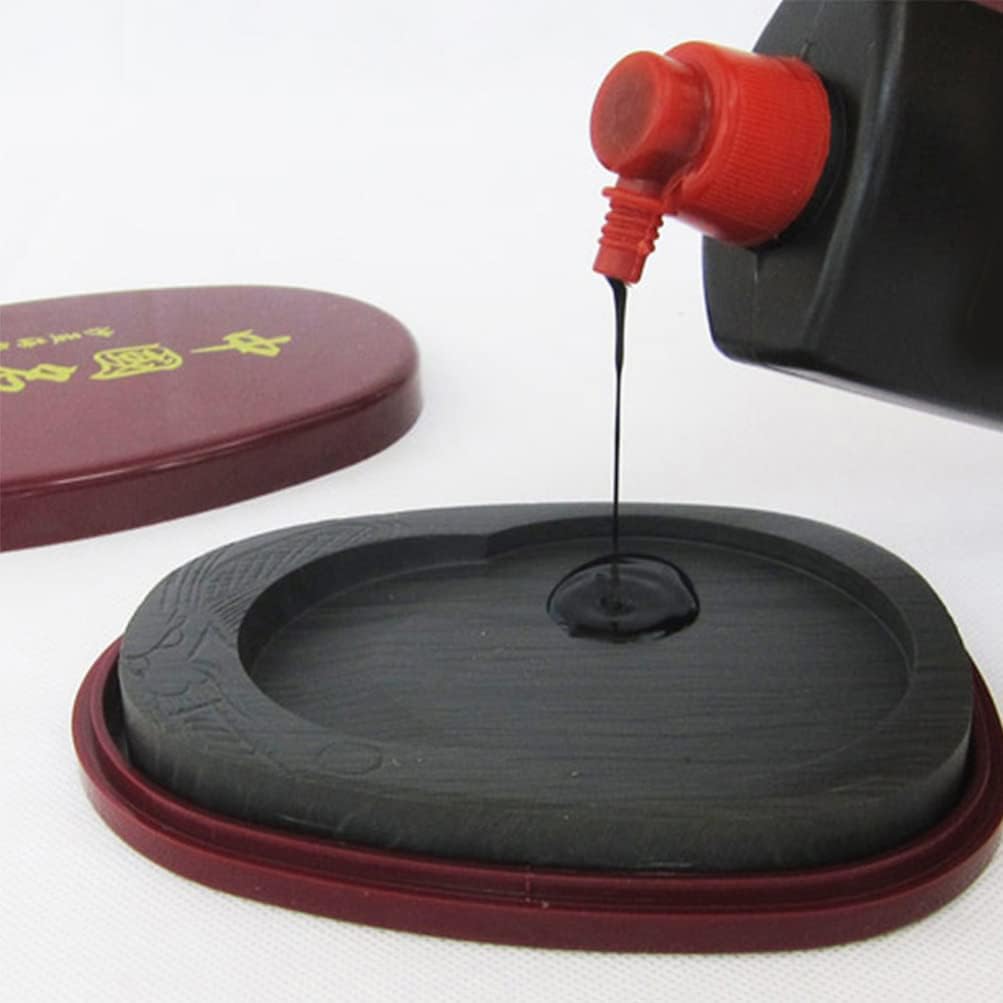 Stone Calligraphy Inkstone with Lid for Students and Teachers