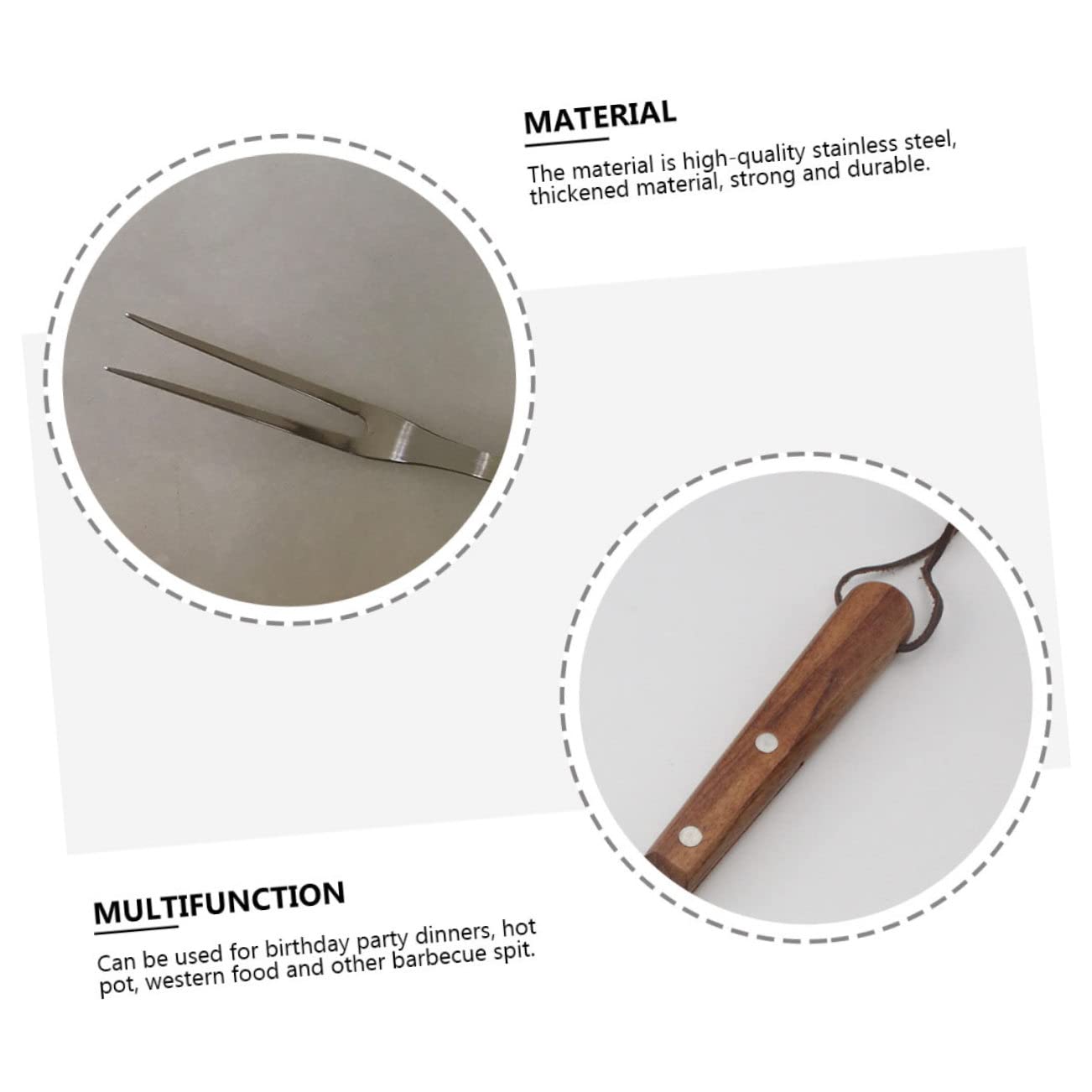 TOPBATHY 3 Pz forchetta da barbecue in acciaio inossidabile forchette da falò strumenti domestici arrosticini spiedini forchetta per barbecue in acciaio inossidabile spiedino di bistecca