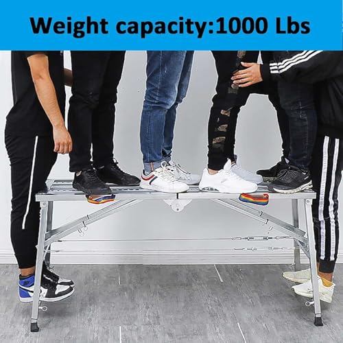 Échafaudage pliable acier robuste capacité 1000 livres établi - 5
