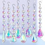 Für Ihren Dekorationsbedarf: Die farbigen kristalle sun catcher umfassen 8 verschiedene gemusterte Kristall-Lichtfänger-Ketten,ohne scharfe Kanten oder sichtbare Grate. Sie können das Licht auf unterschiedliche Weise einfangen und so schöne Lichtflecken erzeugen.