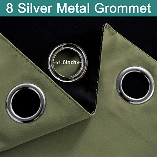 Image of Yakamok Sage 100% Blackout Patio Door Curtain Panels W100 x L84,1 Panel | Noise Reducing Barrier Panel for Sliding Glass Door, 2 Thick Layers Heat Full Light Blocking Patio Door Drapery