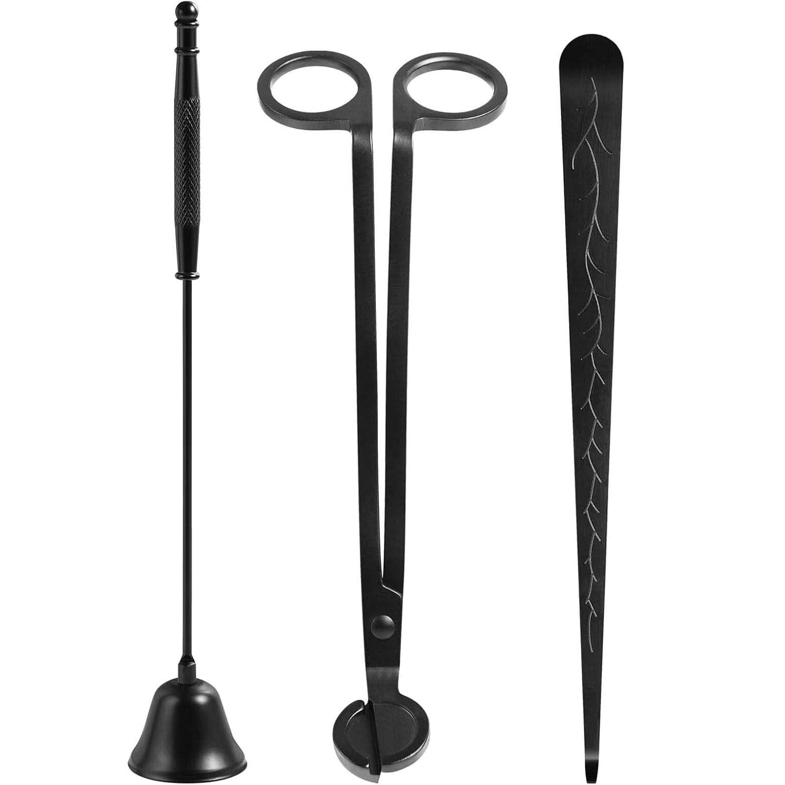 Tazweeq Candle Wick Trimmer, Candle Snuffer Extinguisher Wick Cutter and Wick Dipper, Candle Wick Dipper, 3 in 1 Candle Accessories Set, Black