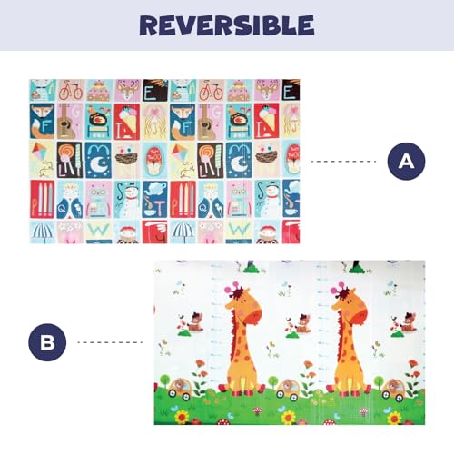 Image of Extra Large Reversible Baby Play Mat | 6.5x5 ft, 6mm Thickness | Baby Mats for Floor, Play Mat, Mat for Kids Playing, Baby Crawling Mat, BPA Free, Waterproof & Foldable - Alphabets