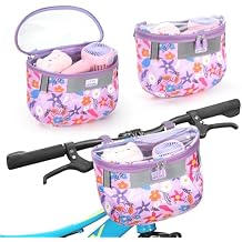 Kids Bicycle Basket, Front Frame Handlebar Bag for Toddler Scooter Tricycle Bike, Fabric Bicycle Basket for Boys & Girls