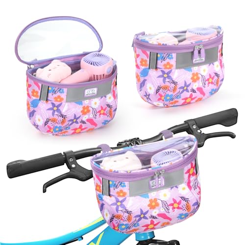 Cesta de bicicleta para niños bolsa de manillar infantil delantera de tela para triciclo