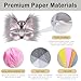 J6&H6 31 Pcs DIY Therian Mask Kit with Exclusive Funny Stickers, Blank Cat Mask,Fabric Sheet, Faux Fur and Eye Mesh Suitable for Christmas Ghost Role-Playing Parties(Grey)