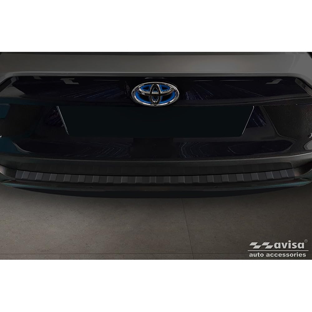 Avisa Mattschwarz Matt-Schwarz Edelstahl Heckstoßstangenschutz Kompatibel Mit Toyota Rav4 (5Th Gen.) 2018- & Suzuki Across 2020- 'Ribs',