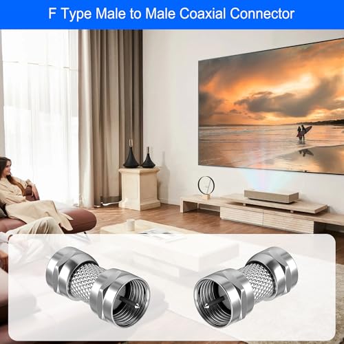 MEIRIYFA Adaptador Tipo F Macho a Macho Coaxial 10 Pzas miniatura 5