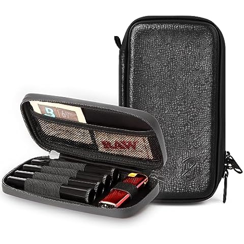 OZCHIN Smell Proof Bag with 4 Tubes Odor Proof Bag Carbon Lined Pipe Pouch Odorless Bag King Size Medicine Locking Storage Container Fit in Pocket for Traveling -Great Gifts for Friend(Black) Cover