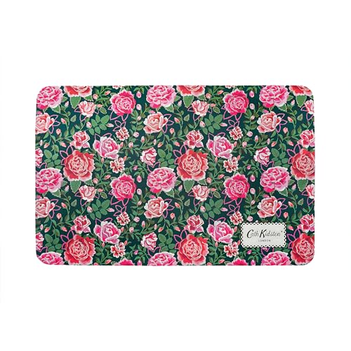 Cath Kidston Pet Feeding Mat (40 x 28 cm) Waterproof Non-Slip Bowl Mat for Cats & Dogs Protects Against Food & Water Spills Dolly Rose Print