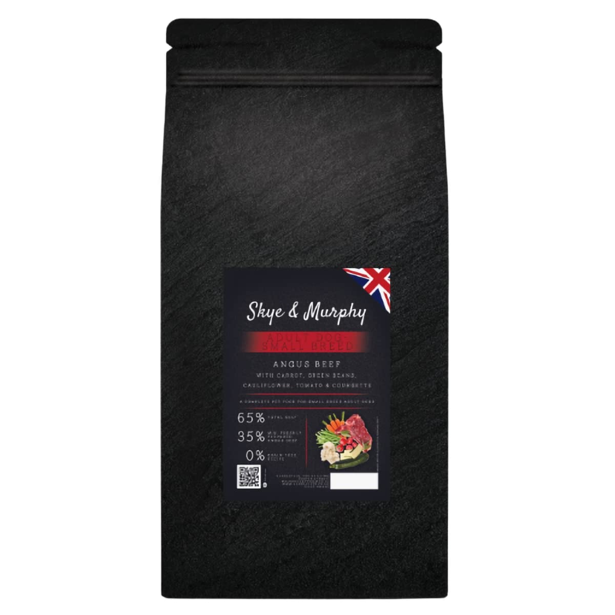 Skye & Murphy Small Breed Dry Dog Food Superfood 65 Blend - Angus Beef (2kg) Grain Free Dog Food with Sweet Potato, Beans, Beet Pulp and Added Omega 3