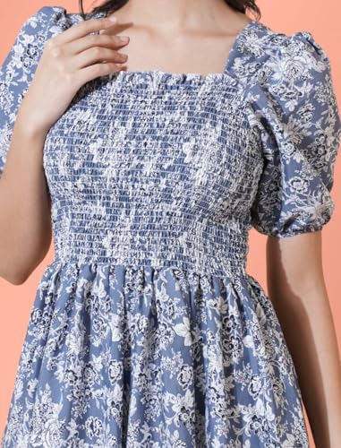 Image of Femvy Women's Polyester Fit and Flare Knee-Length Dress
