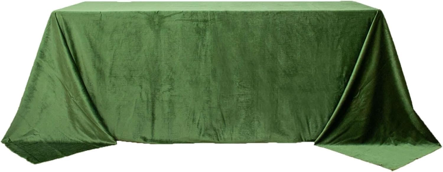 Efavormart Premium Velvet Olive Green 90" x 132" Rectangle Tablecloth for Wedding Party Events