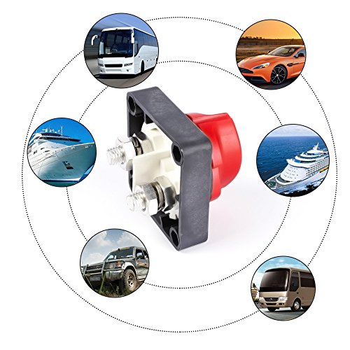 12V/24V/48V Battery Disconnect Switch Master Isolator Switches Cut Off Kill Switch Waterproof Marine Switch for Small Yacht Marine Boat RV Car ATV Vehicles - Thumbnail 5